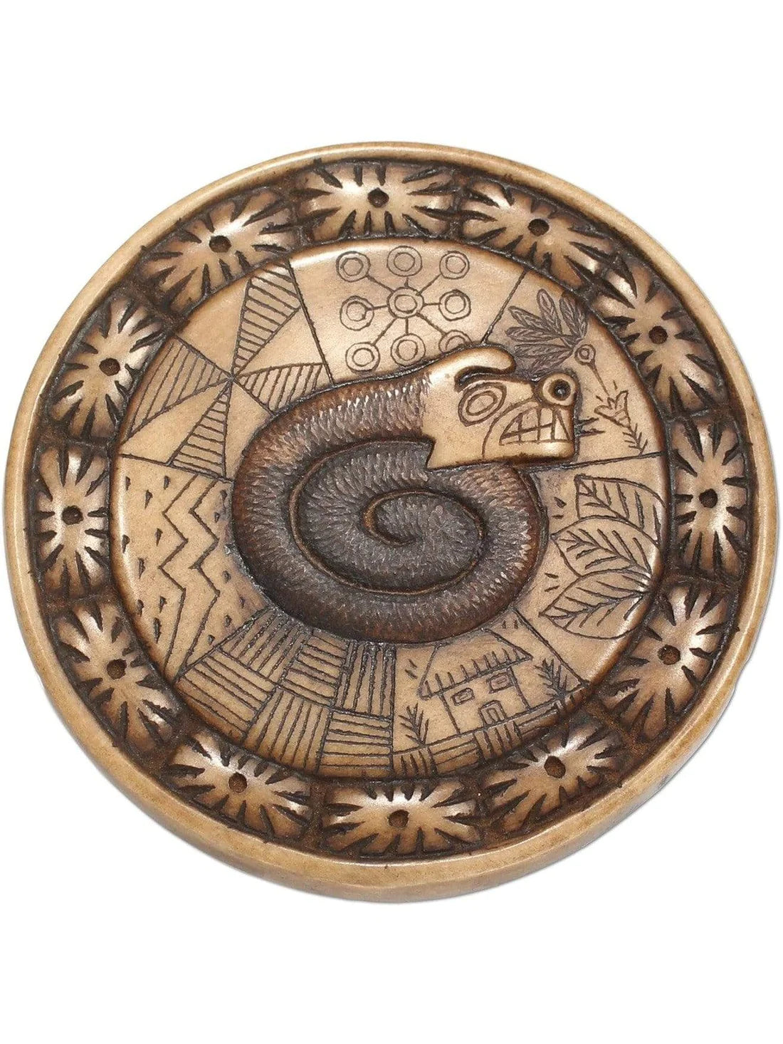 Enchanted Andean Amaru Serpent Totem Tile